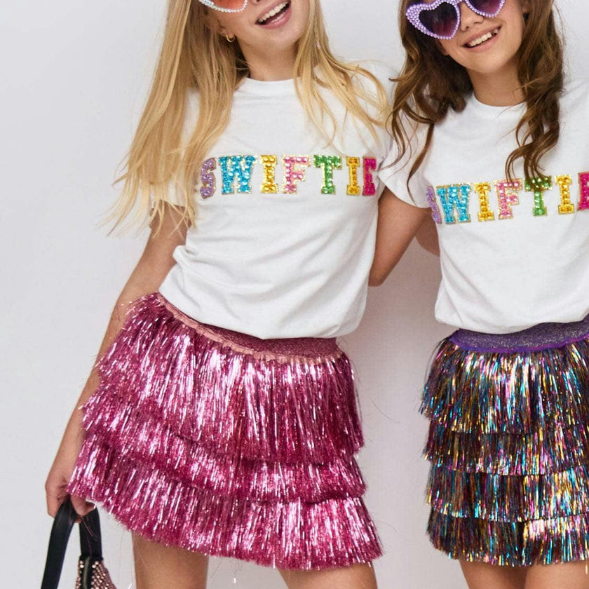 Hot Pink Shimmer Tinsel Party Skirt