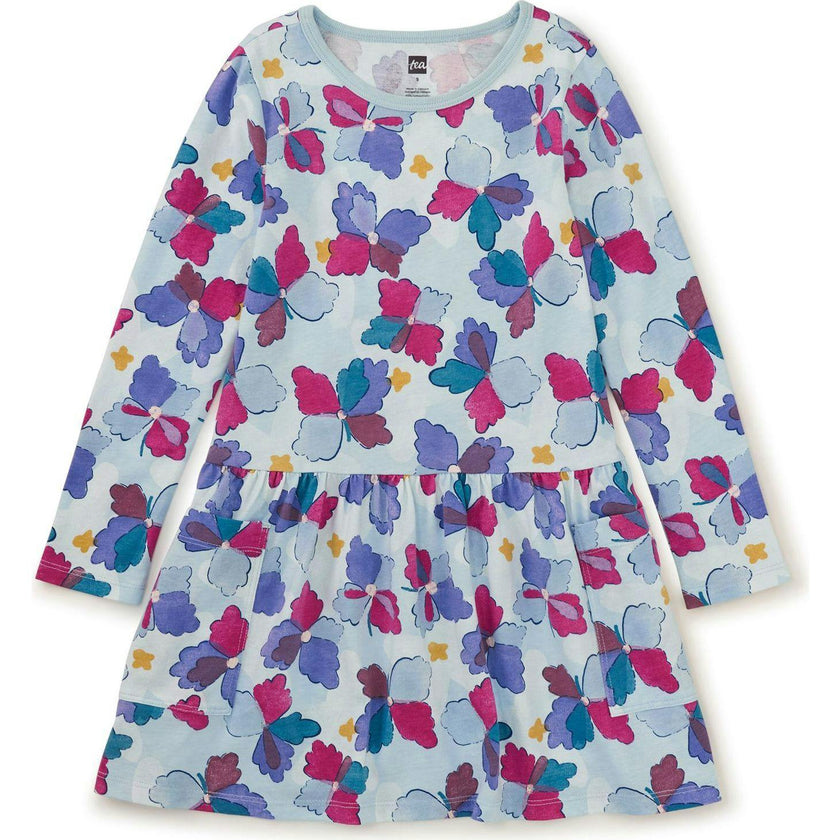 Long Sleeve Pocket Dress, Multi