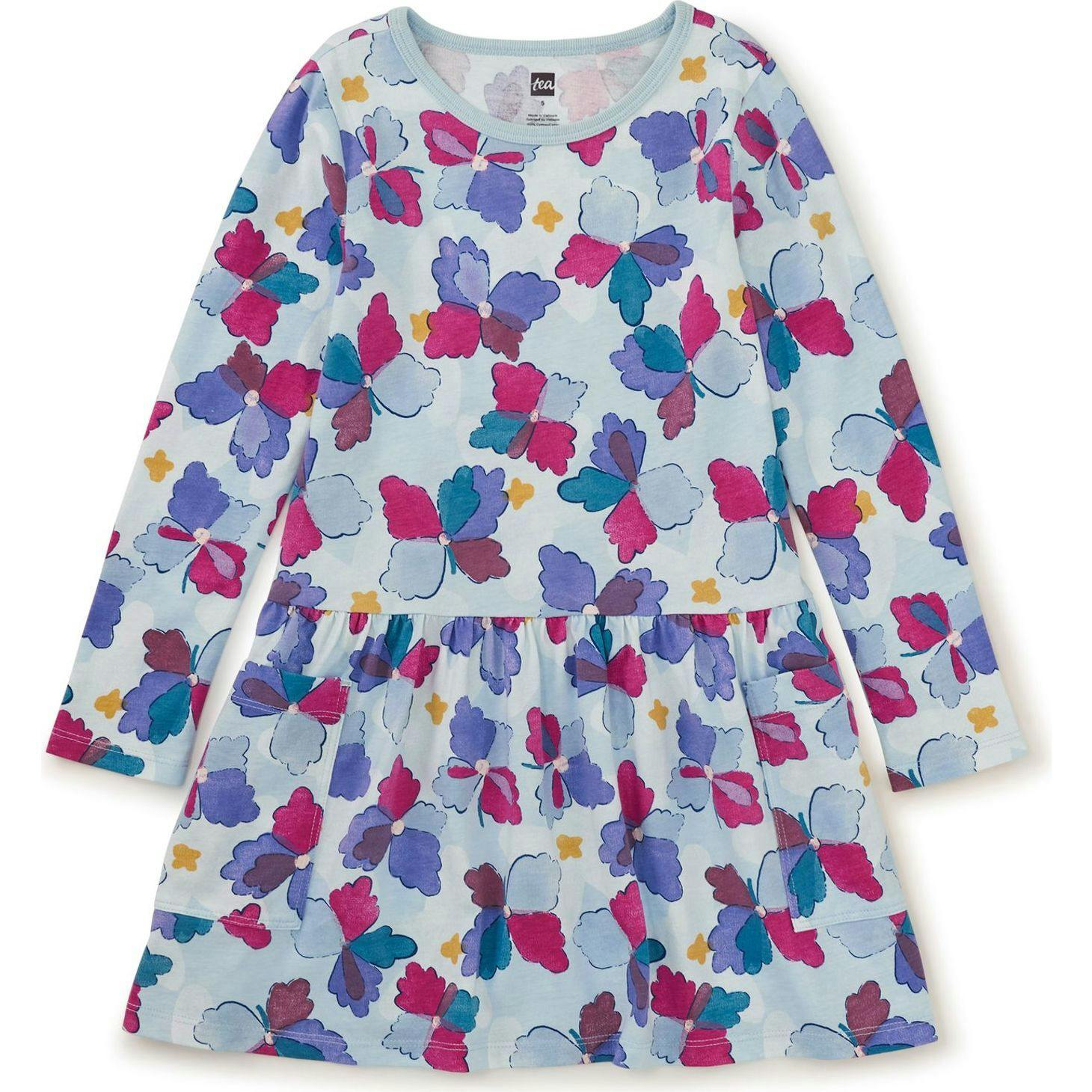 Long Sleeve Pocket Dress, Multi