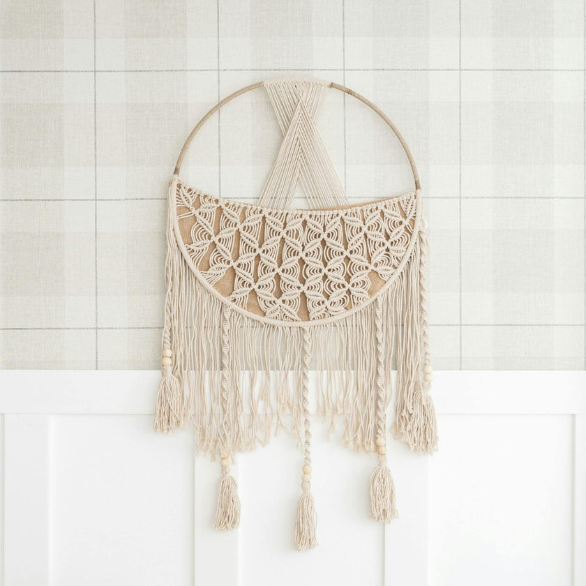 Charlie Farmhouse Macrame Storage Basket with Tassels