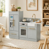 Little Chef Charlotte Modern Play Kitchen, Silver Gray/Gold
