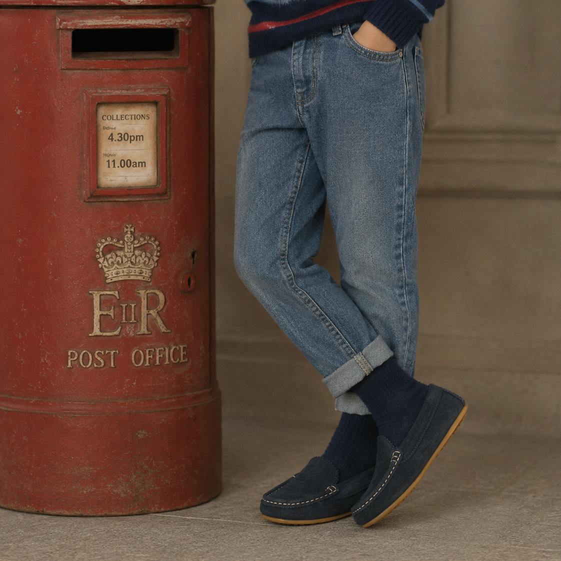 Antton Driver Moccasin | Blue Suede