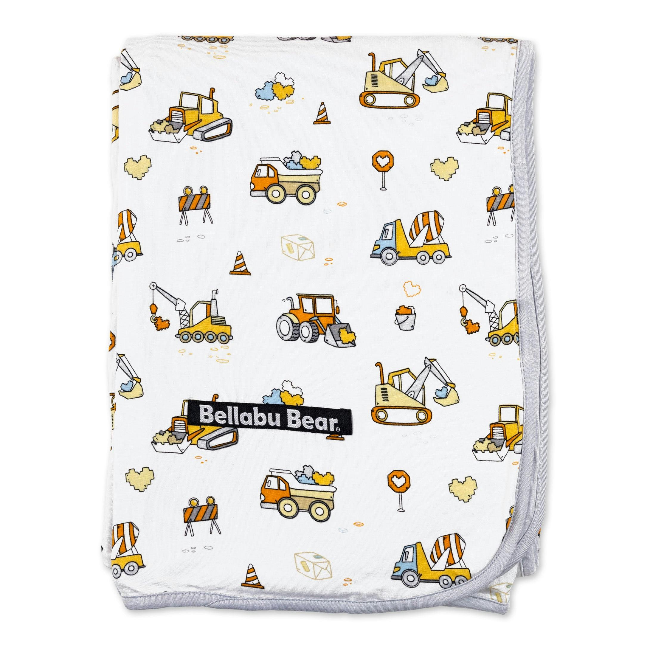 Love Trucks White Bamboo Blanket