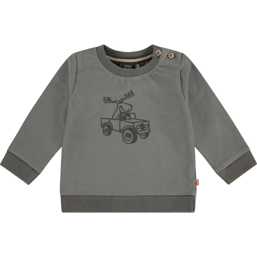 Driving Jeep Graphic Crew Neck Pullover Sweatshirt