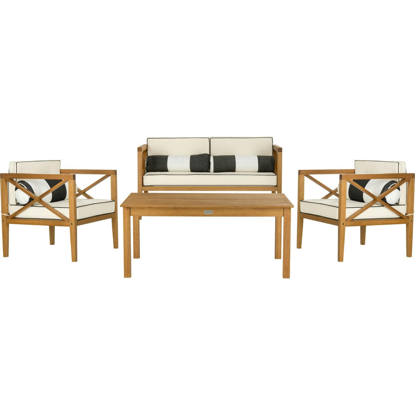 Nunzio 4-Piece Outdoor Set with Accent Pillows