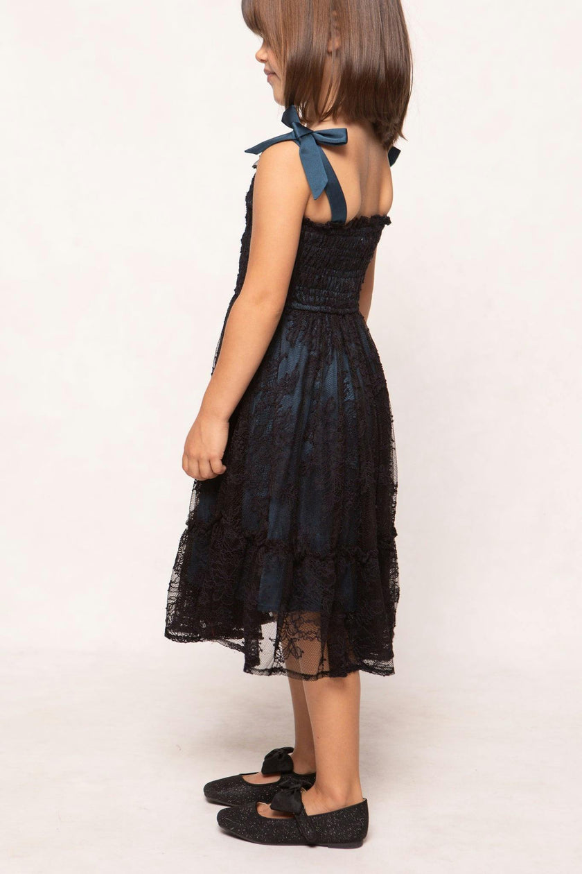 Mini Isadora Dress in Navy & Black