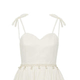 White Arneri Asymmetrical Sweetheart Dress