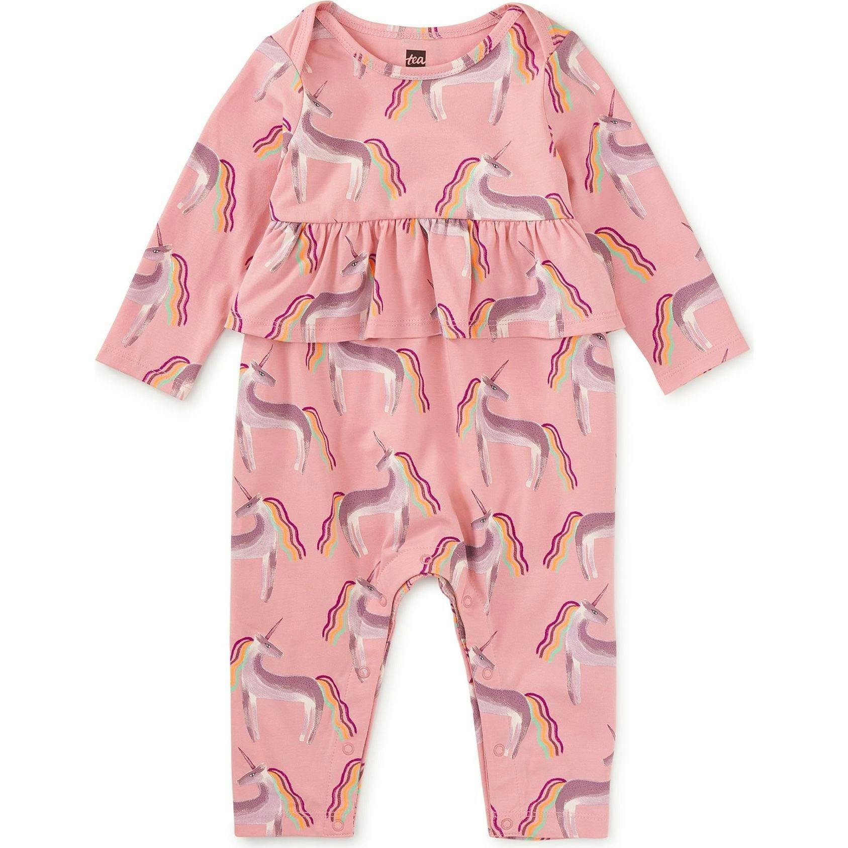 Pretty Peplum Baby Romper, Yellow