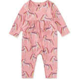 Pretty Peplum Baby Romper, Yellow