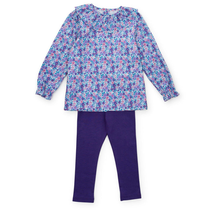 Emma Set Girls' Legging Set Blackberry Floral