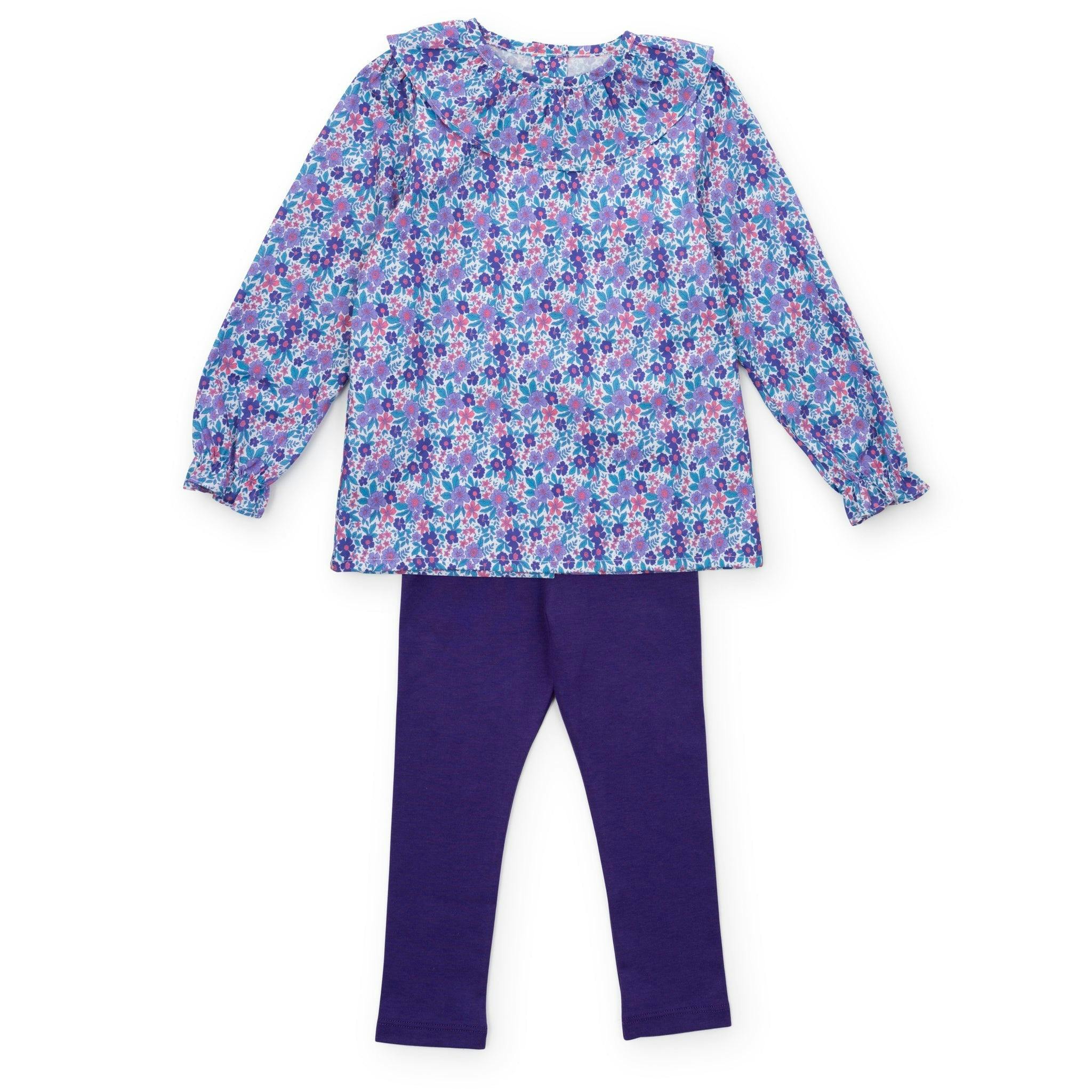 Emma Set Girls' Legging Set Blackberry Floral