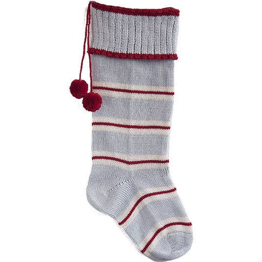Thin Striped Rib-Cuff Stocking