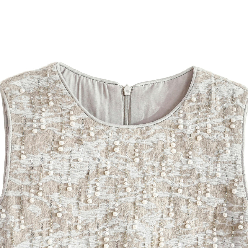 Silver Feathered Party Dress