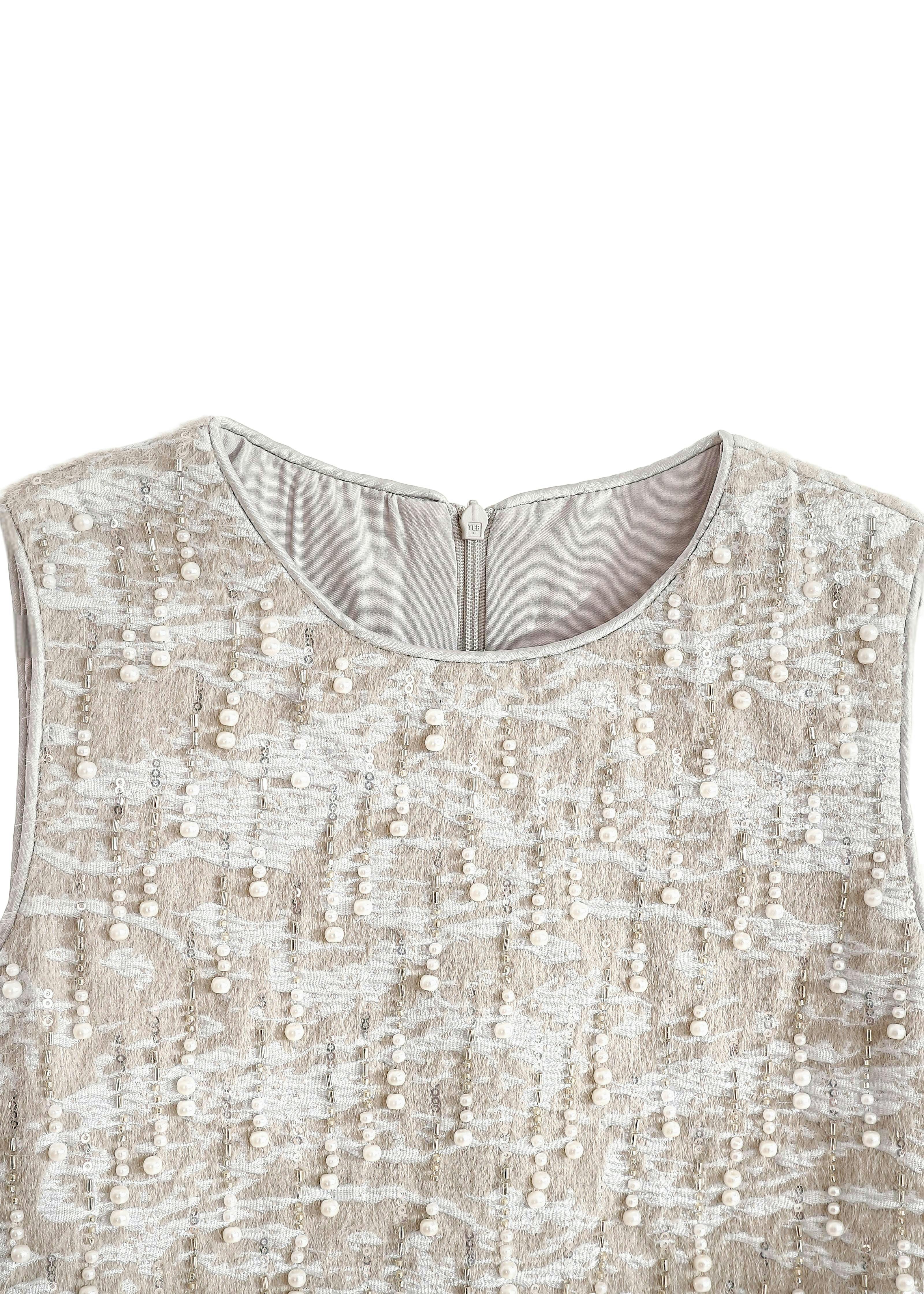 Silver Feathered Party Dress