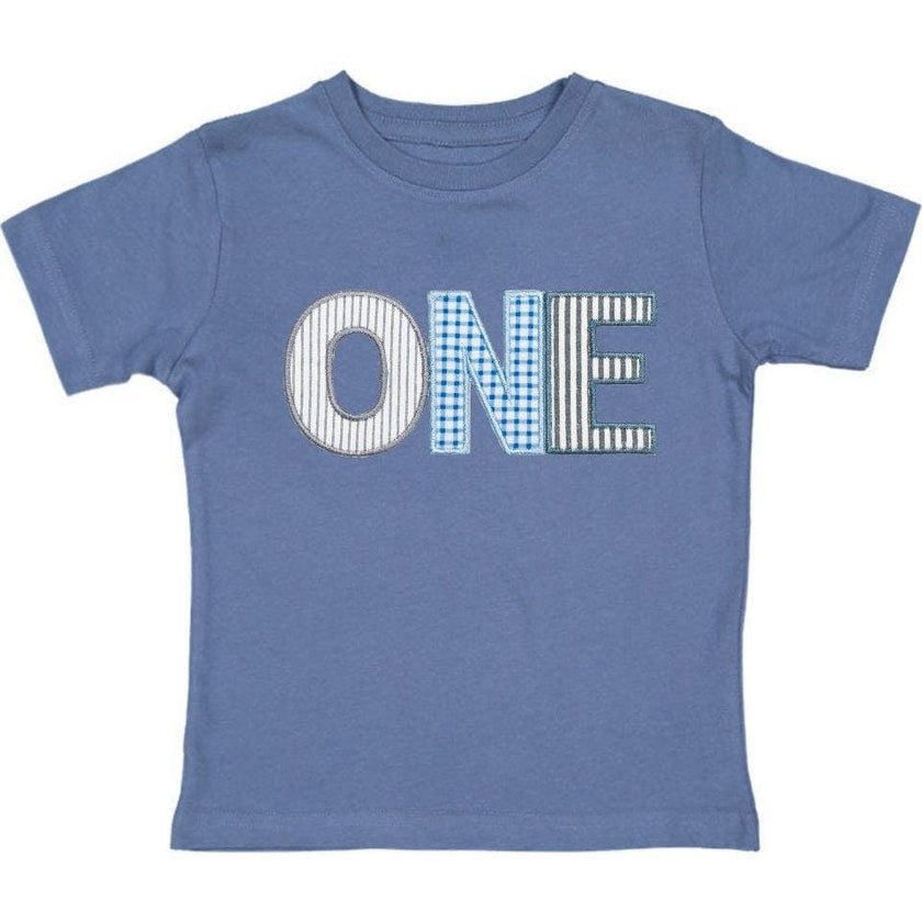 One Patchwork Patch Short Sleeve T-Shirt - Indigo