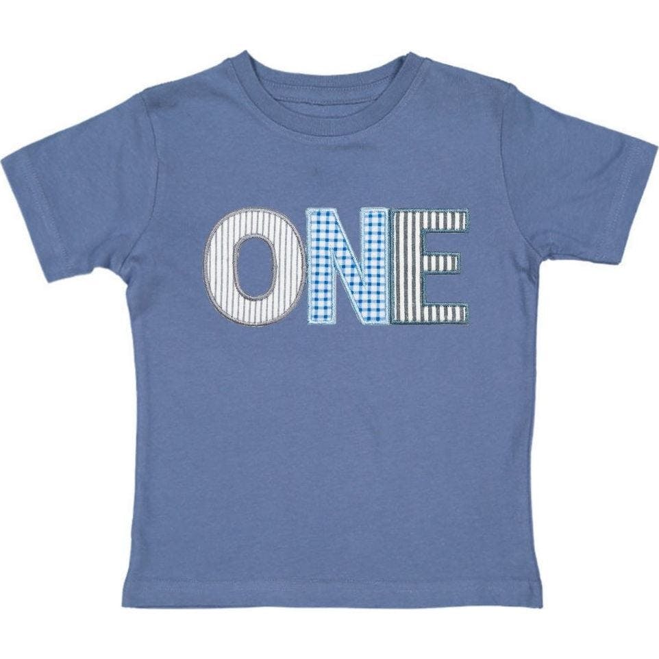 One Patchwork Patch Short Sleeve T-Shirt - Indigo