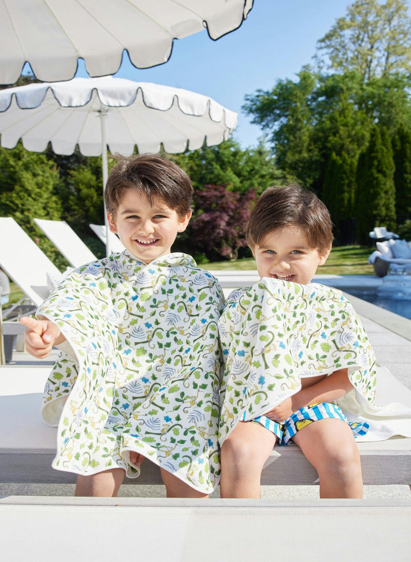 Children's Organic Swim Poncho - Happy Monkey