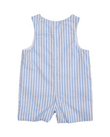 Stripe Linen-Look Shortall With Airplanes