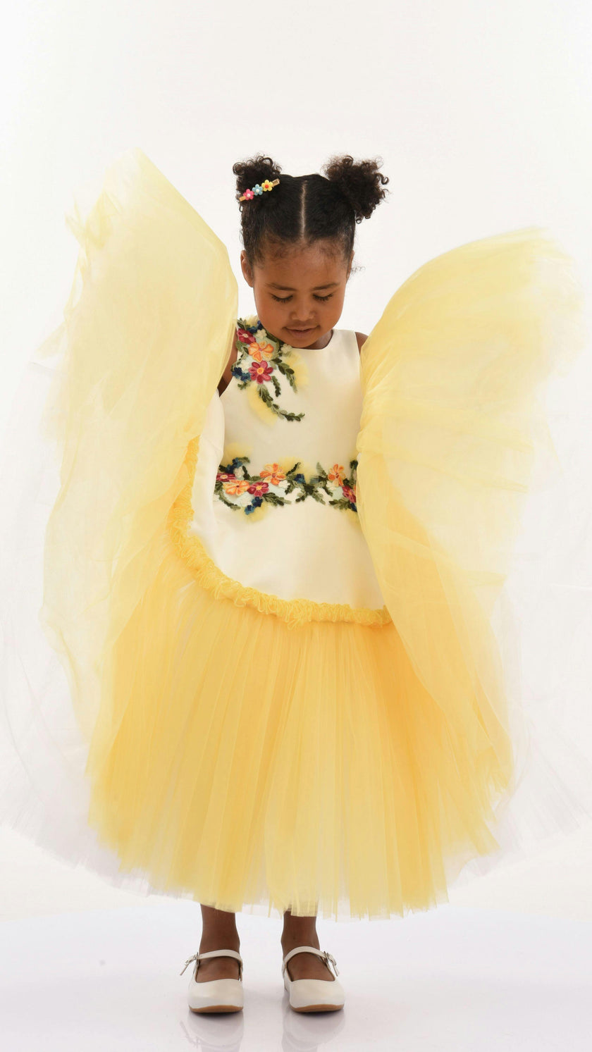 Yellow Aquino Floral Garden Dress