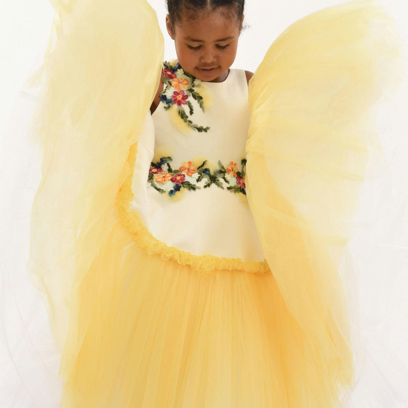 Yellow Aquino Floral Garden Dress
