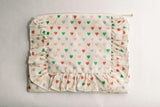 Love In Bloom Timless Floral Ruffle Zipper Pouch