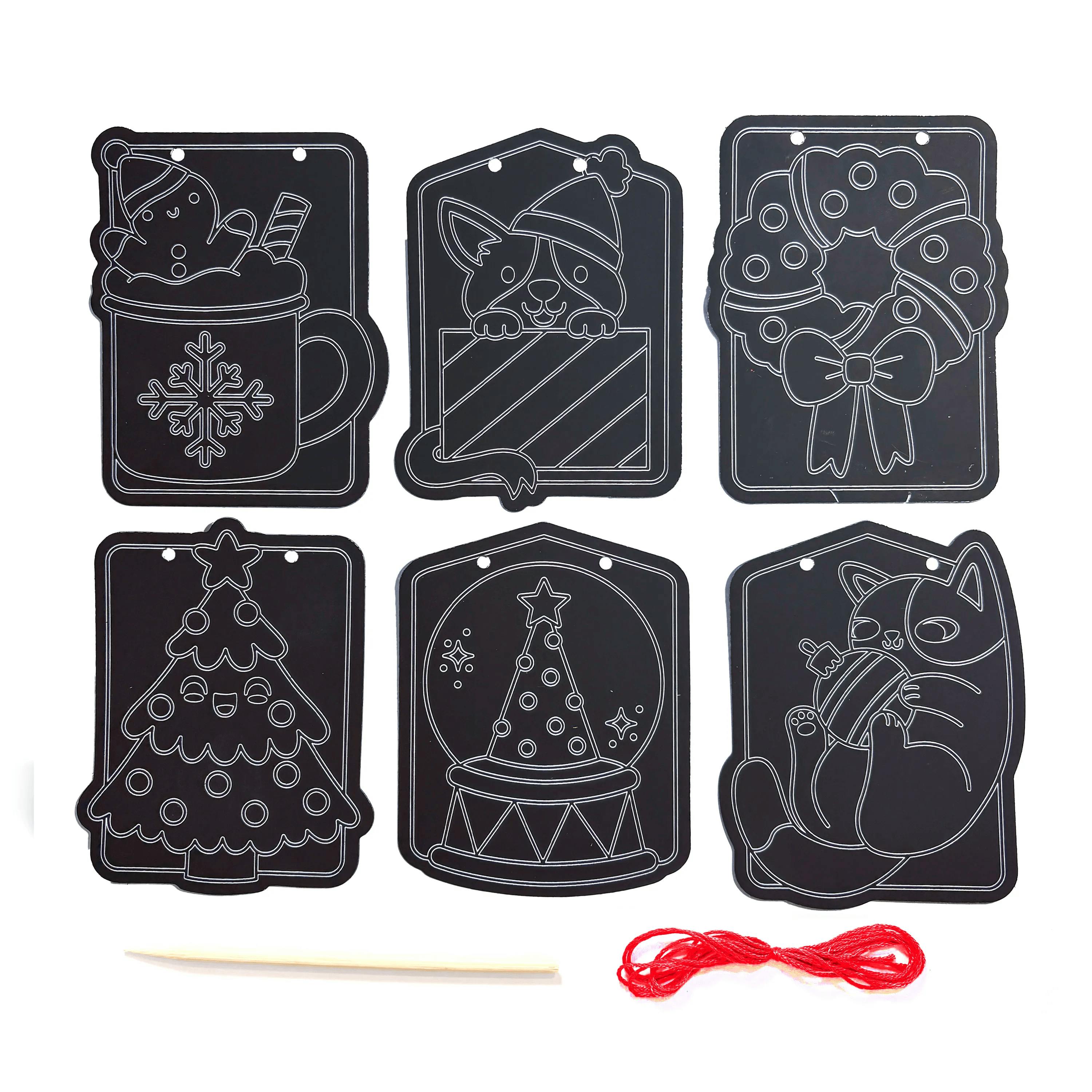 Scratch & Scribble Mini Window Banner Kit - Festive Friends - 6 Cards