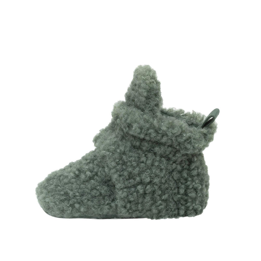 Sherpa Olive Snap Bootie