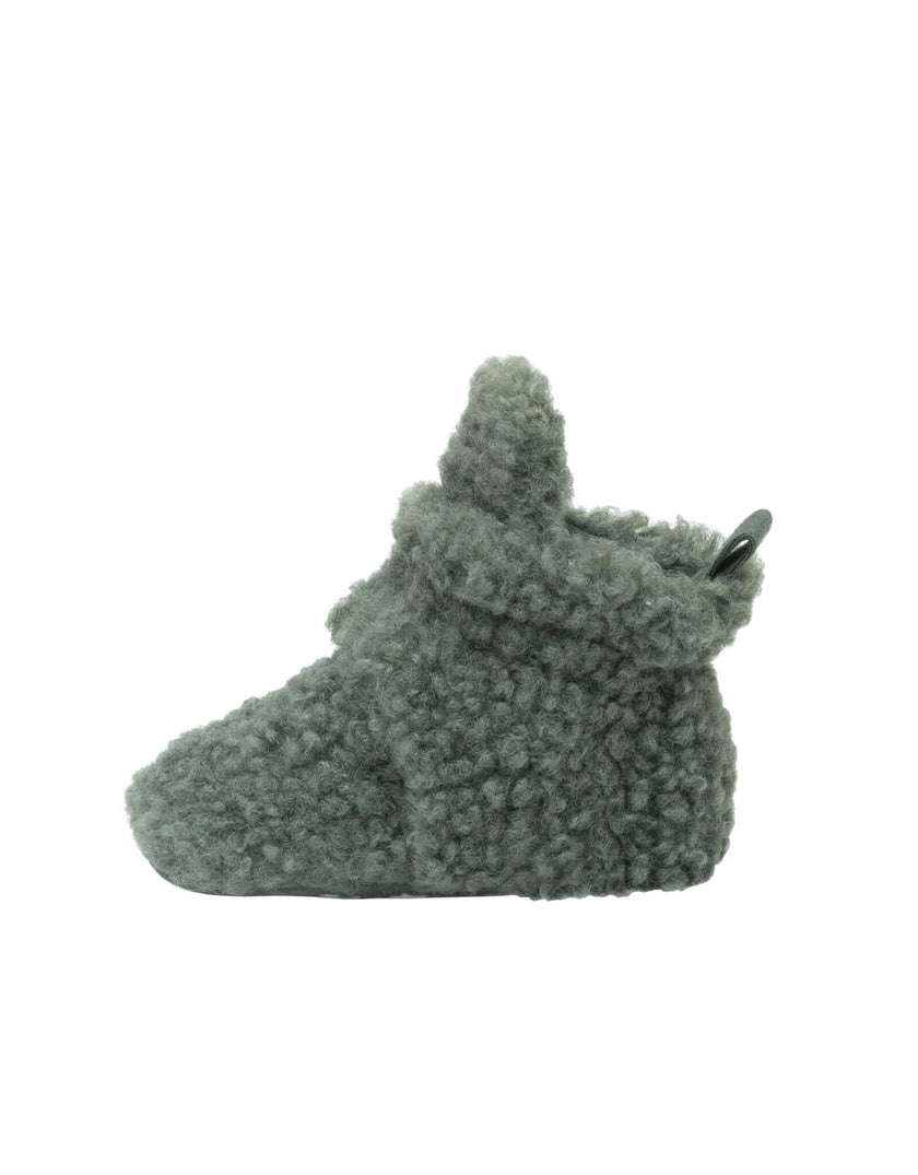 Sherpa Olive Snap Bootie