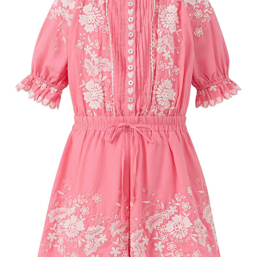 Selena Cotton Embroidered Romper