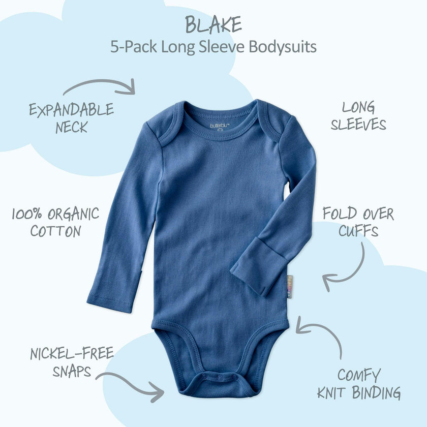 BLAKE 5-Pack Long Sleeve Bodysuits