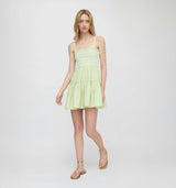 The Seraphina Mini Nap Dress - Lime Gingham