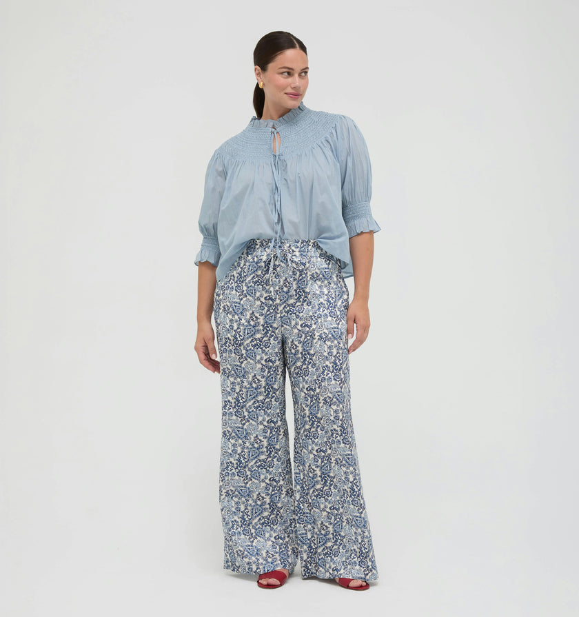 The Zinnia Top -  Dusty Blue