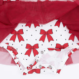 Festive Bows - Long Sleeve Tutu Bodysuit Dress