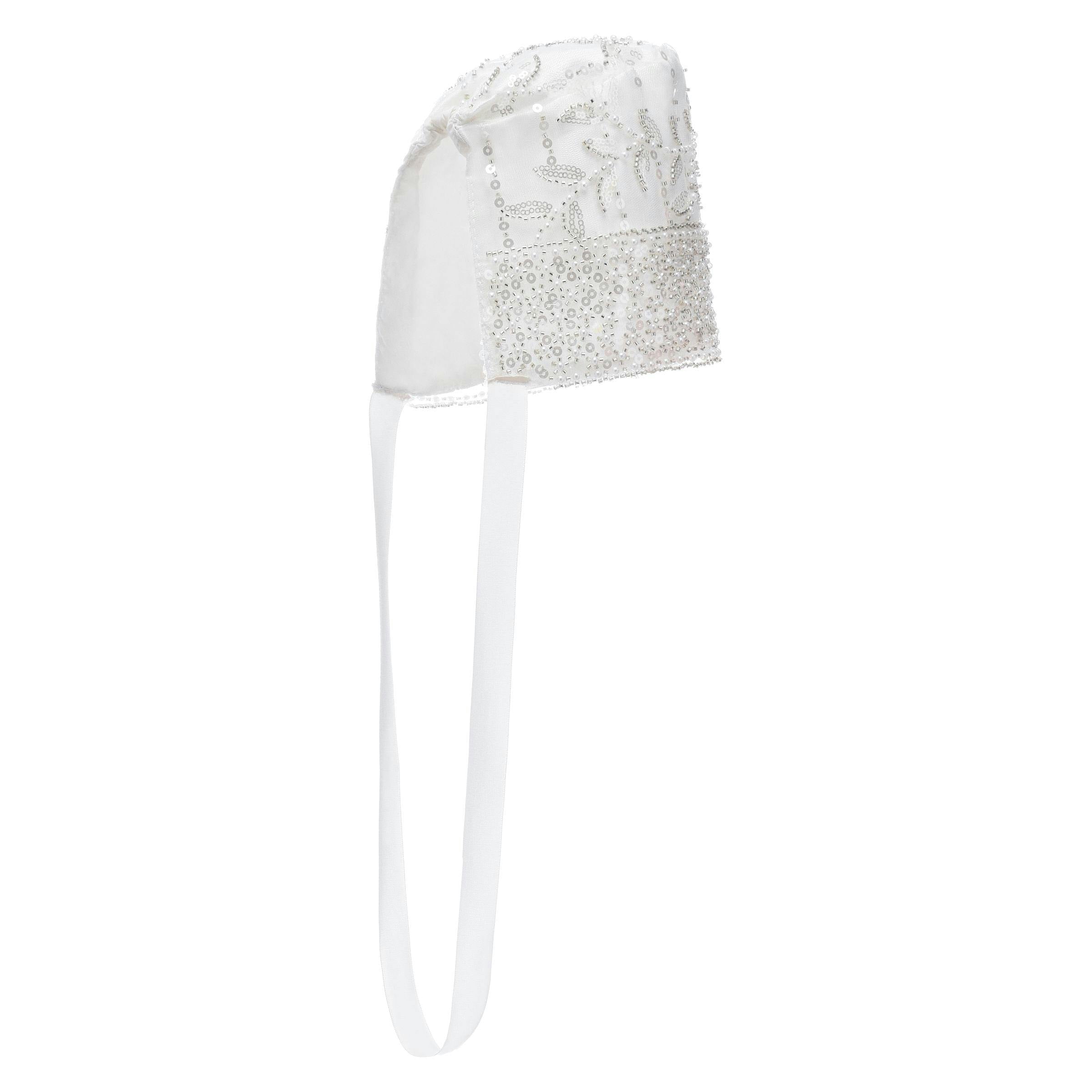 White Embroidered Christening Dress & Bonnet Set
