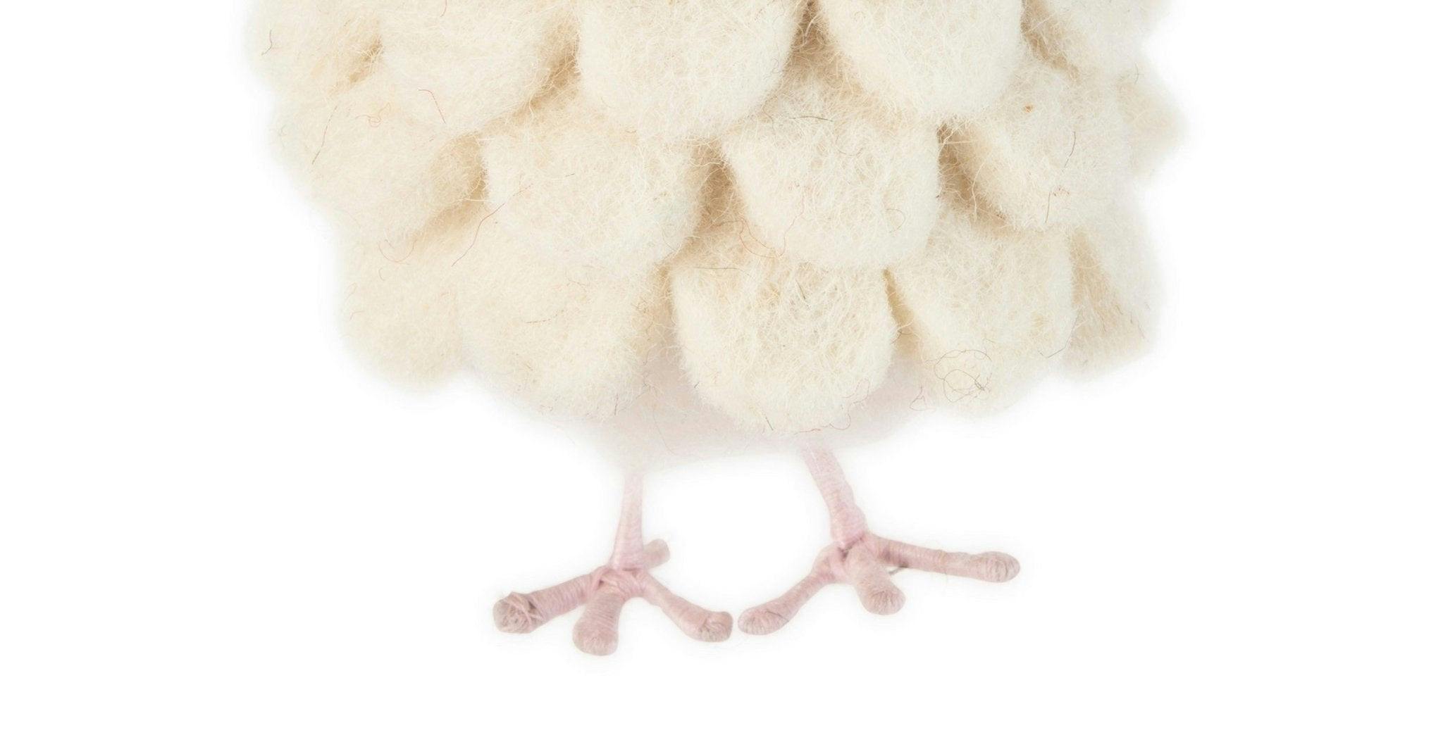 Handmade Felt Snowy Owl Christmas Ornament