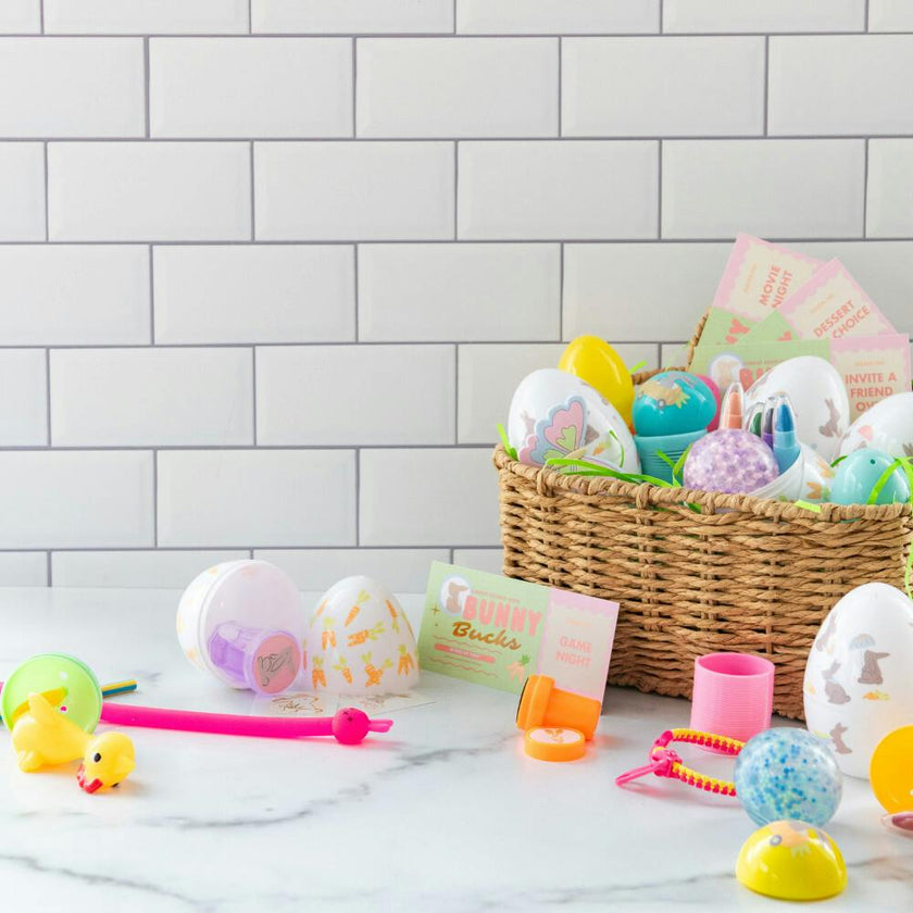Bunnies In The Garden Fancy Plastic Easter Eggs