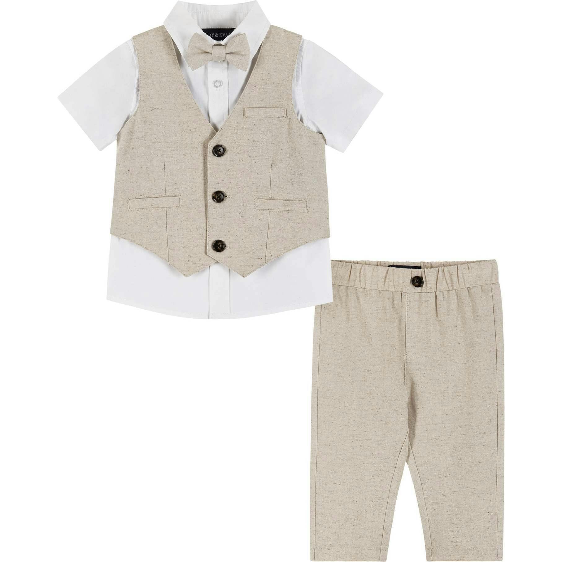 Infant Four Piece Buttondown and Vest Set