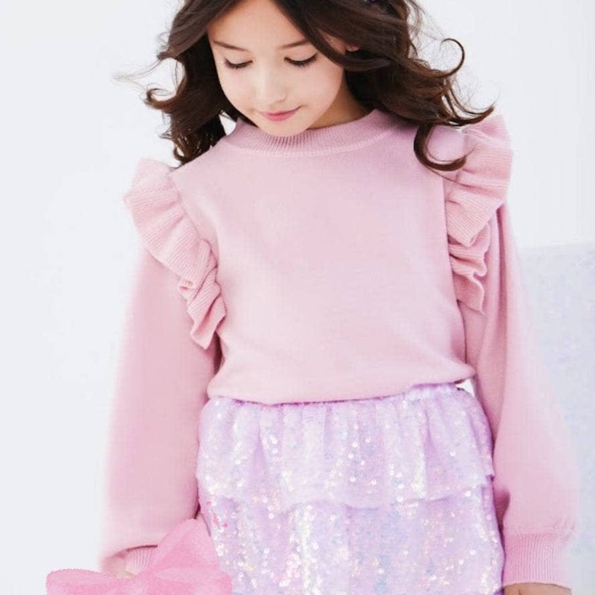 Iridescent Shimmer Sequin Skirt Pink