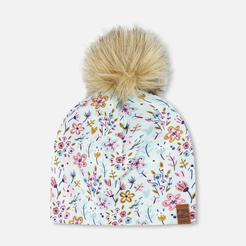 Stretch Jersey Hat With Pompom