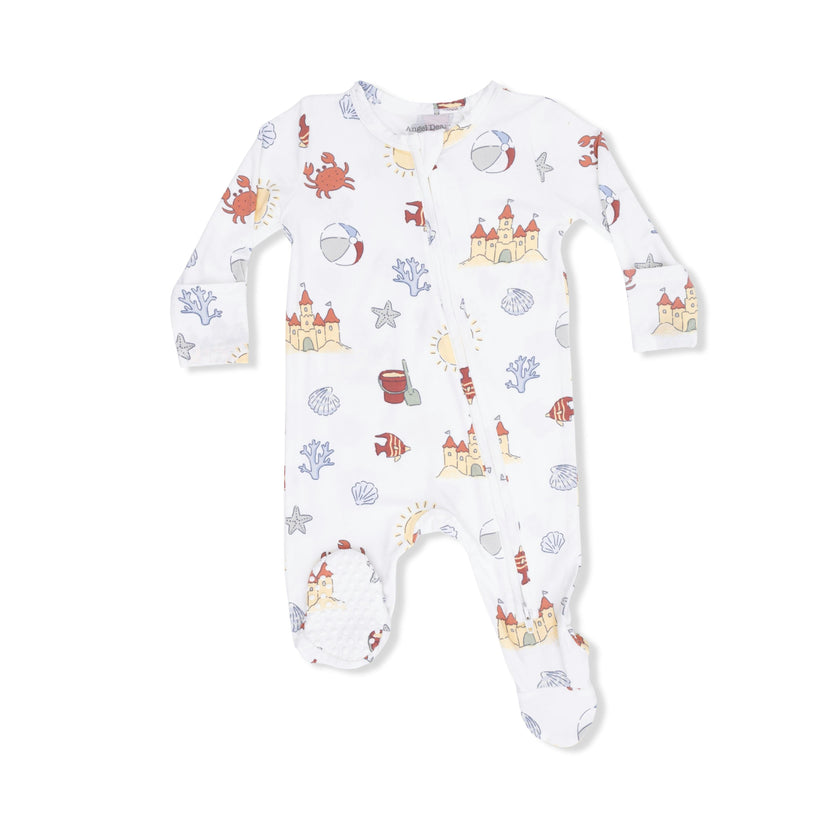 Sunny Sandcastles - 2 Way Zipper Footie
