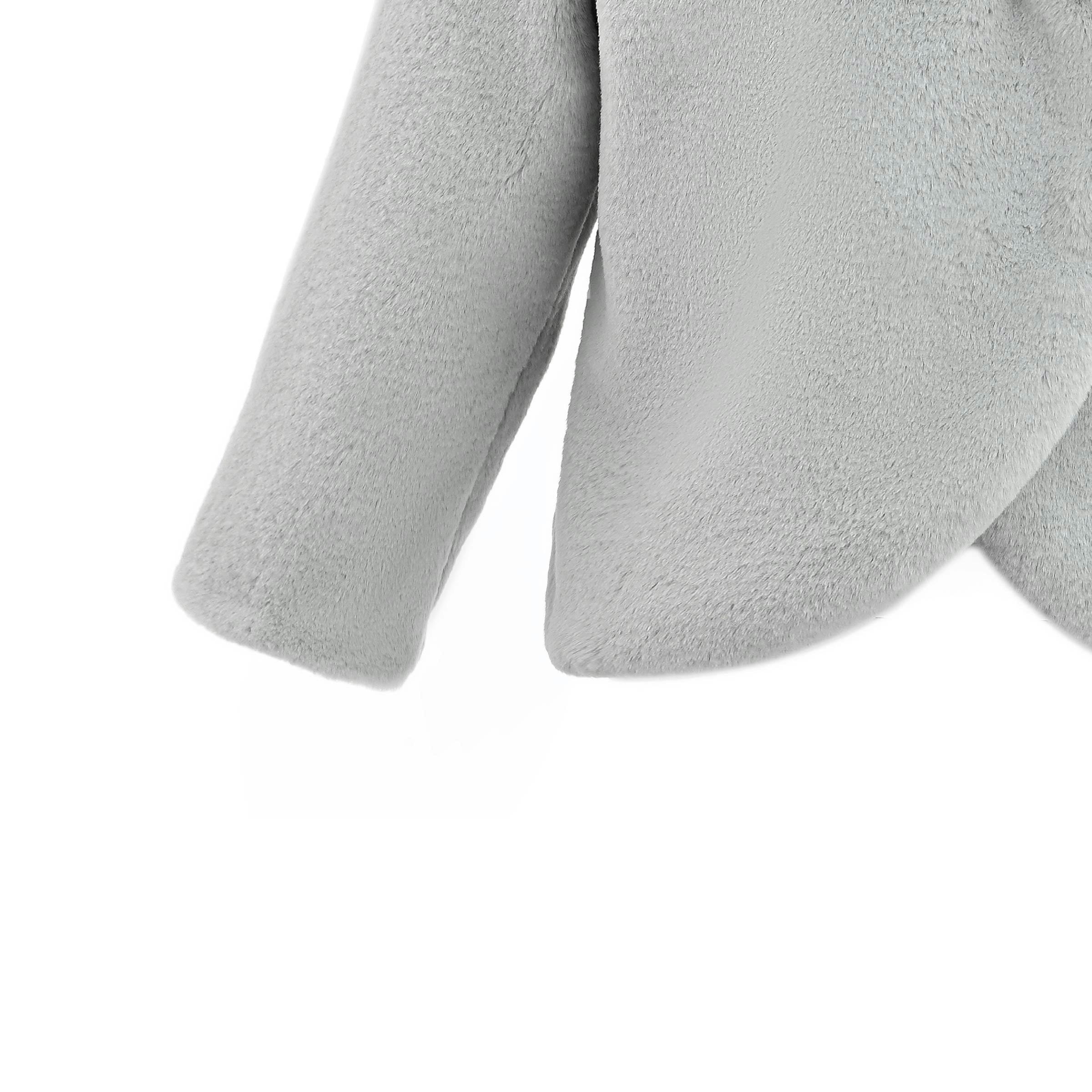 Gray Plush Asymmetrical Coat