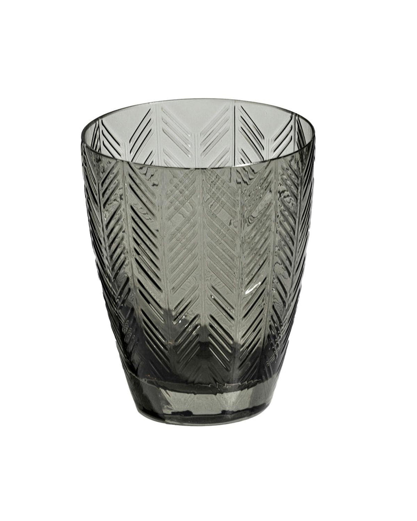 Water Glasses ZIG ZAG Set of 6  Grey 11.8 oz, diam. 3.3", H 4"