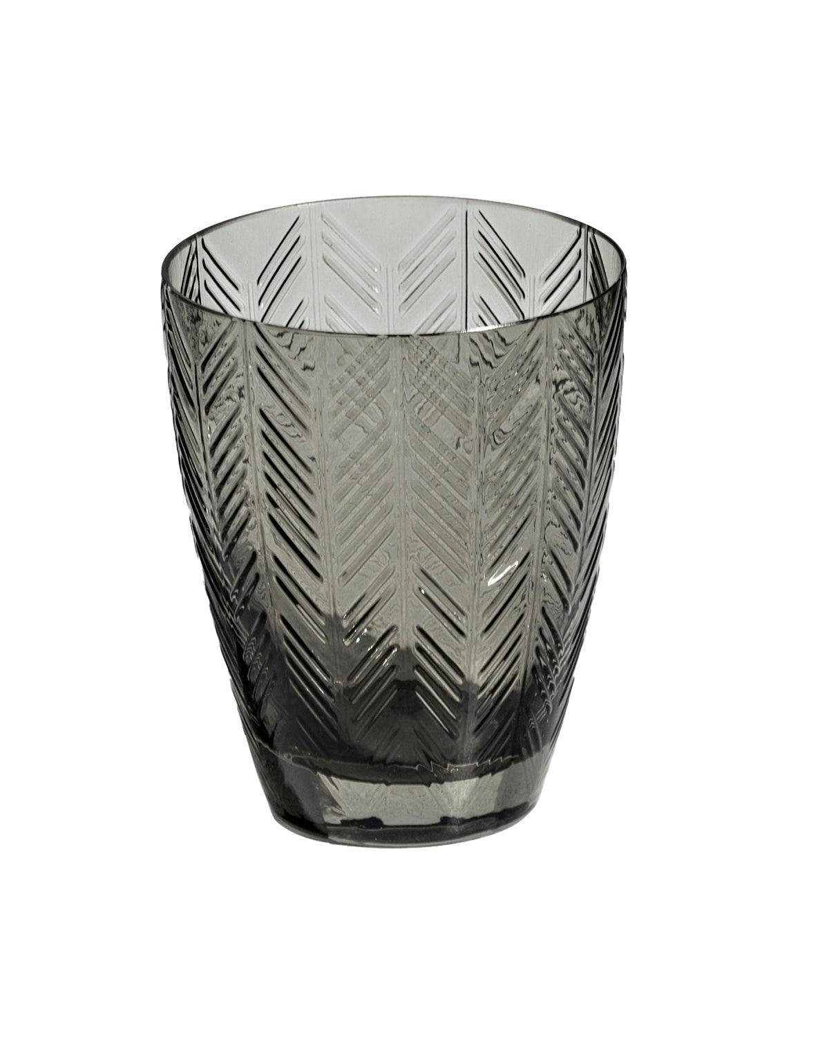 Water Glasses ZIG ZAG Set of 6  Grey 11.8 oz, diam. 3.3
