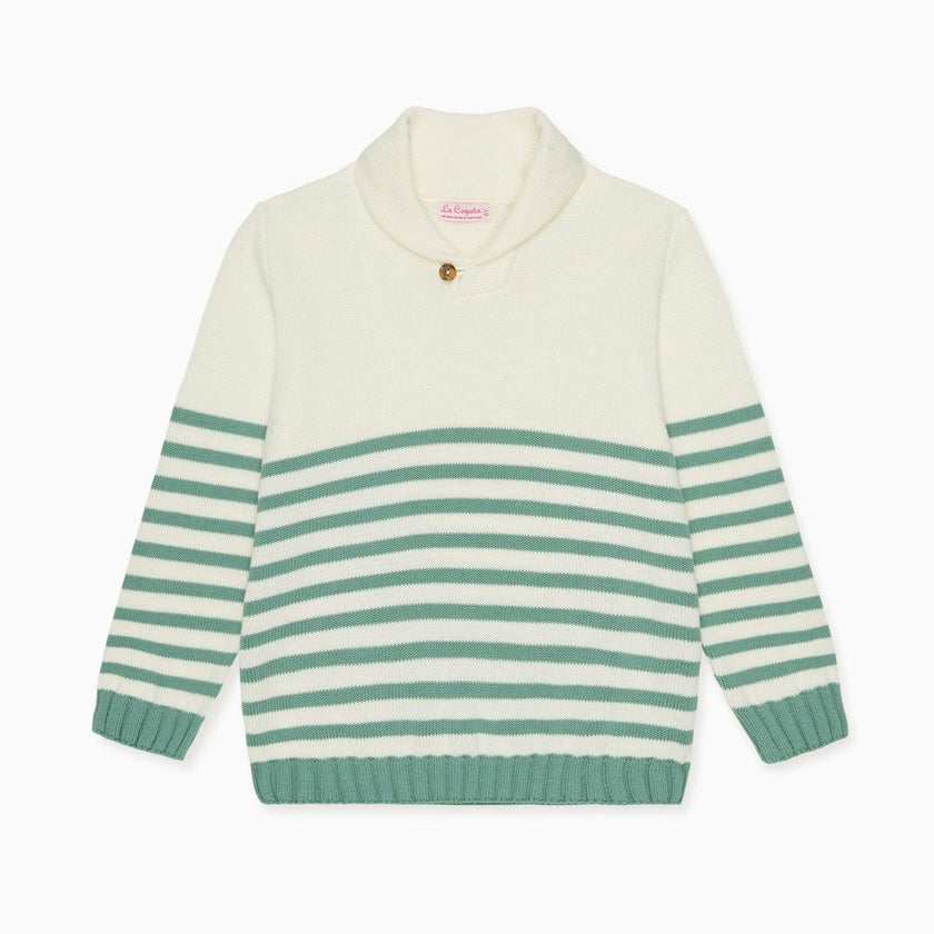 Sage Stripe Goyo Cotton Boy Jumper