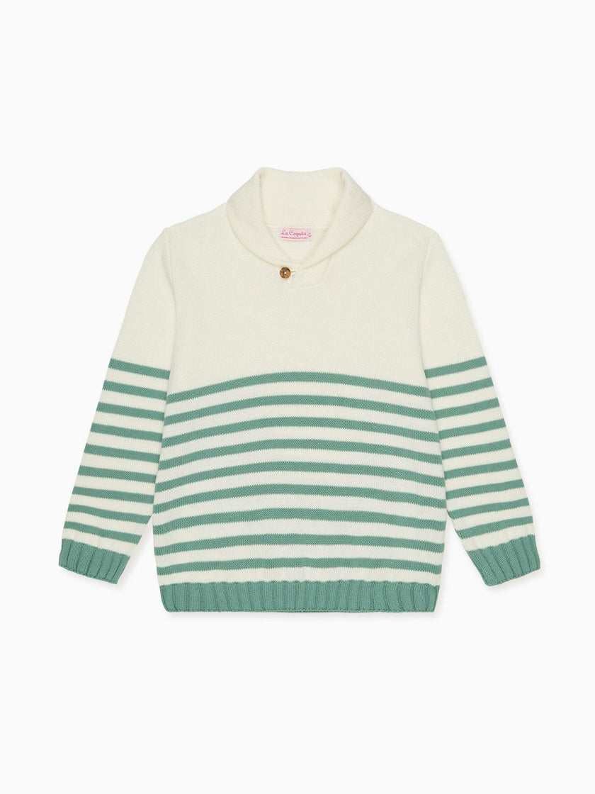Sage Stripe Goyo Cotton Boy Jumper