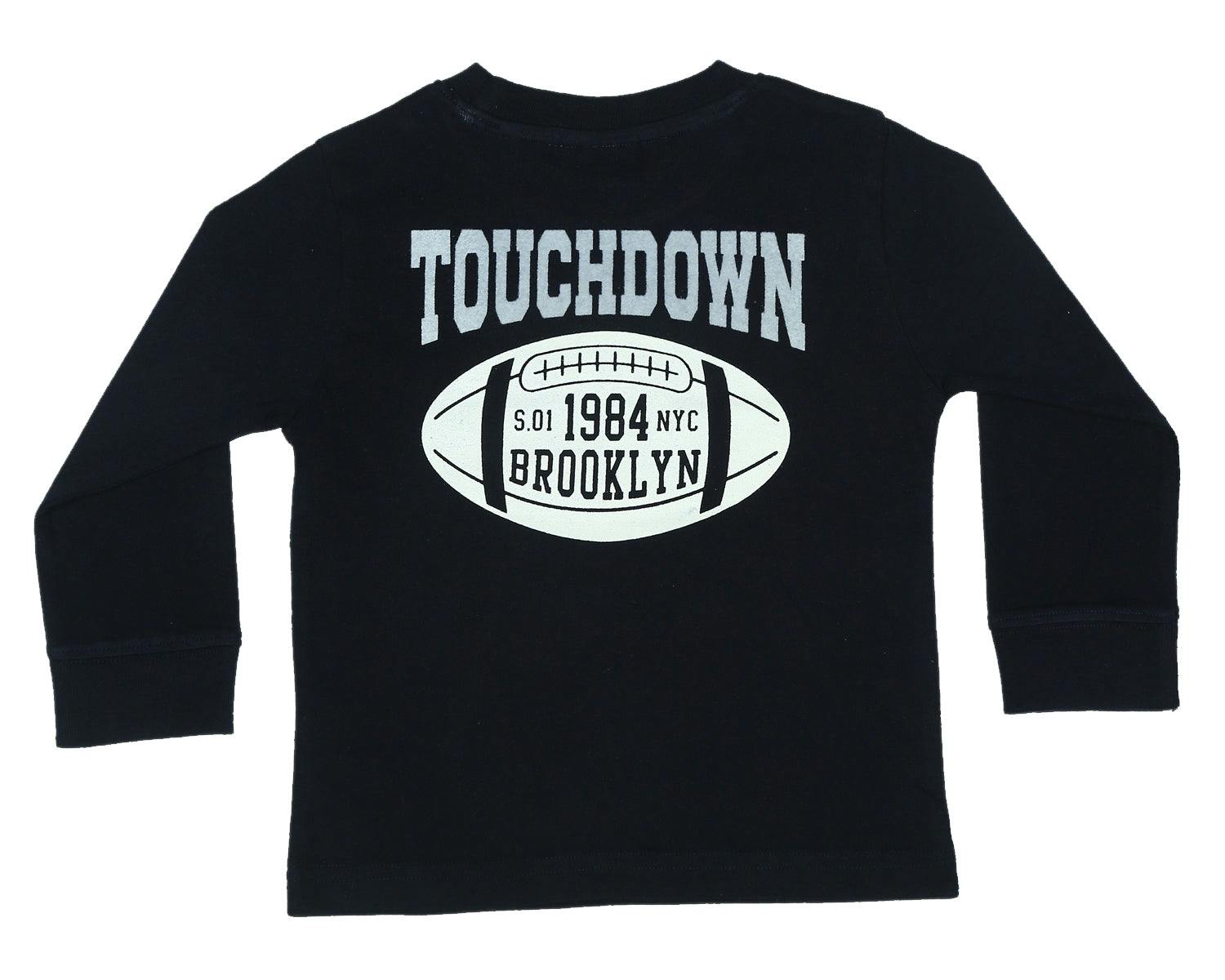 Kids Two-Sided Graphic Shirt - Football Touchdown - Navy