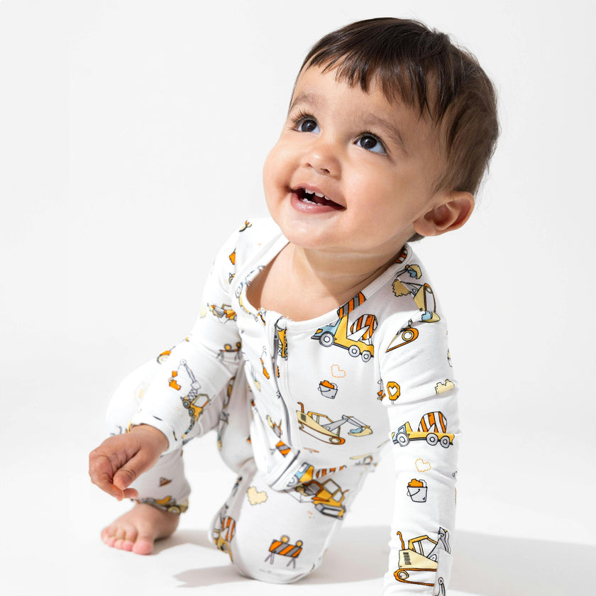 Love Trucks White Bamboo Convertible Footie