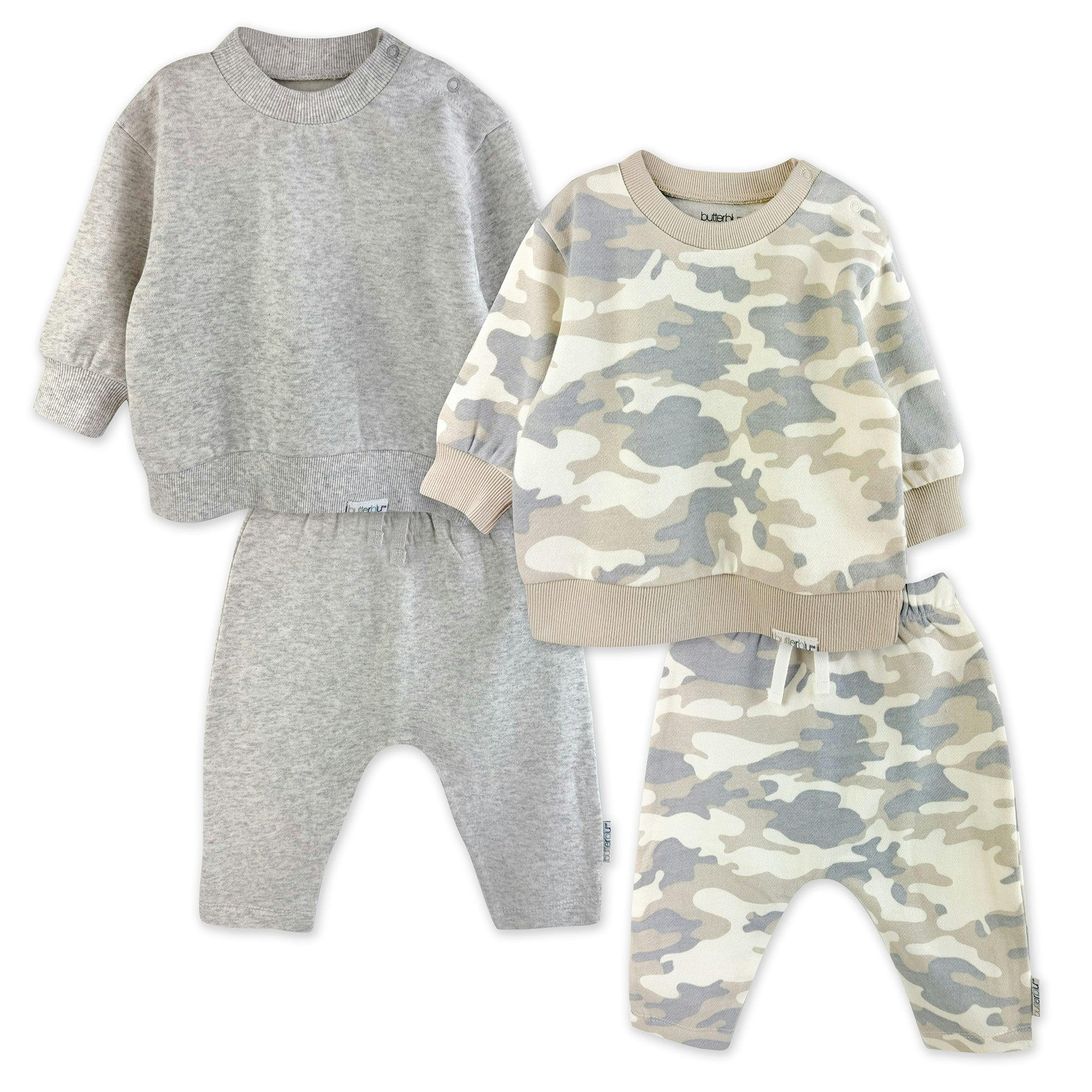 CREW 4-Piece Crew Neck Sweatshirt and Jogger Set