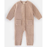 Fuzzy Long Sleeve Buttoned Romper