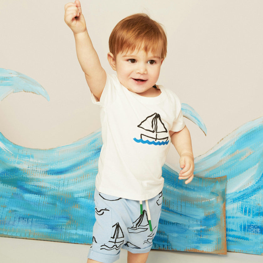 Recycled Cotton Sail Away Baby T-Shirt